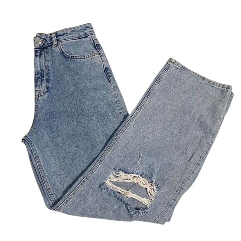 NA - KD Acid Wash Wide Leg Destroyed Tall Jeans
